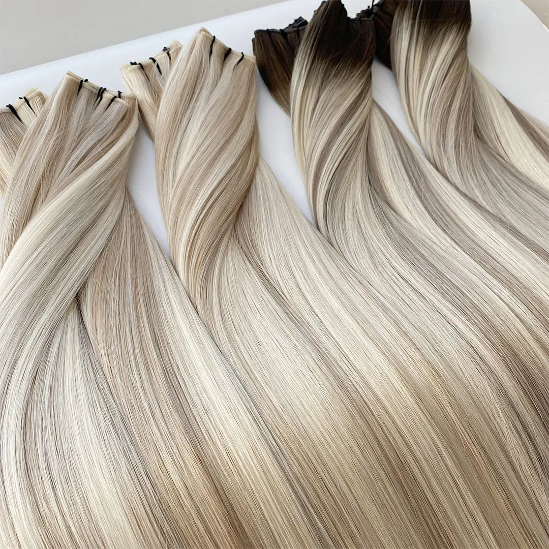 Ready to Ship Genius Weft 11.5inch Weft 25g Each Piece Beautiful Color Hair Invisible Thin Weft Can Be Cut