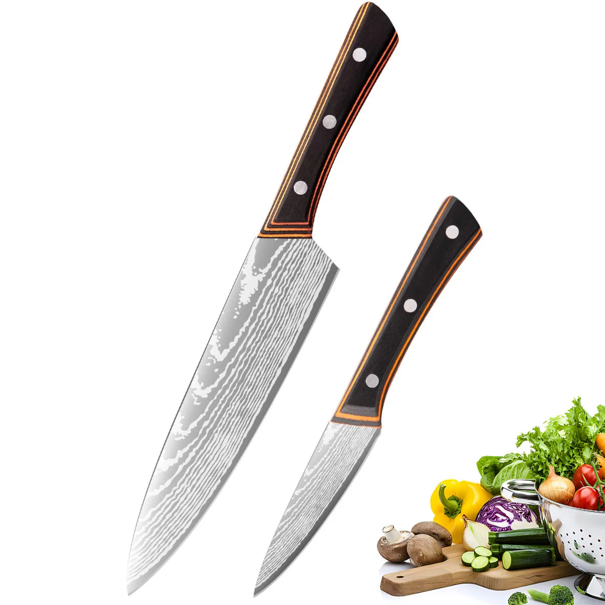 Chef Custom Kitchen Slicer Knife SS3CR13 Non-Stick Pattern Blade Nakiri Carving & Filleting Metal Slicing Knives