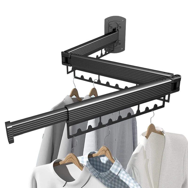Laundry Retractable Drying Rack Folding Wall Mounted Clothes Hanger Rack