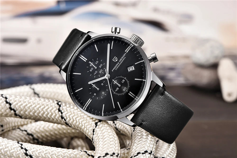 PAGANI DESIGN New Men Watches Multi time zone Quartz Business watch Auto Date Men Watches Japan Movt Watch Men Chronograph Gift