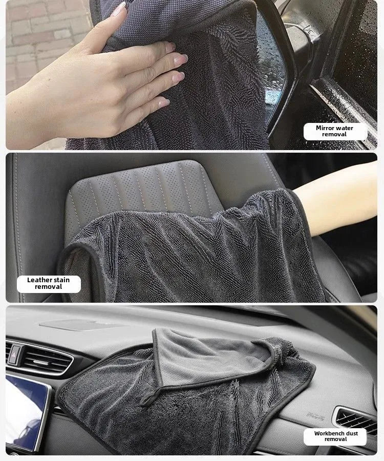 Microfiber Quick-Dry Car Wash Cloth Thick Braid Twisted Towel for Home Use Strongly Absorbent Lint Cleaning Wholesale