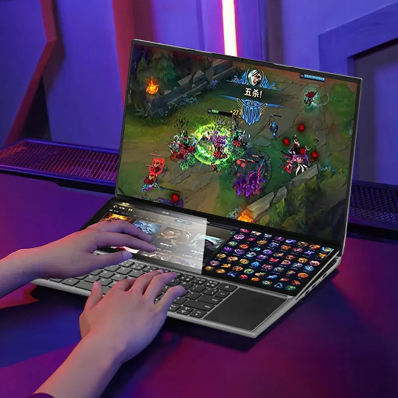 2025 Brand New Portable Touch Laptop 16+14 Inch Intel Core I7 9th Gen Double Screen Notebook Gaming Laptop