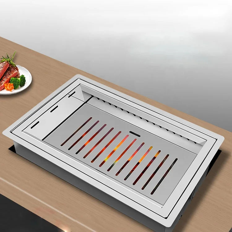 Yakiniku Equipment Charcoal Bbq Grill Restaurant Commercial Metal Stainless Steel Bbq Grill