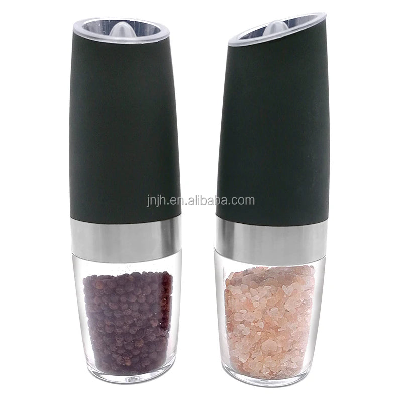 2pcs Gravity Electric Grinder Sets/Battery Powered Electric Gravity Salt and Pepper Grinder with Adjustable Coarseness