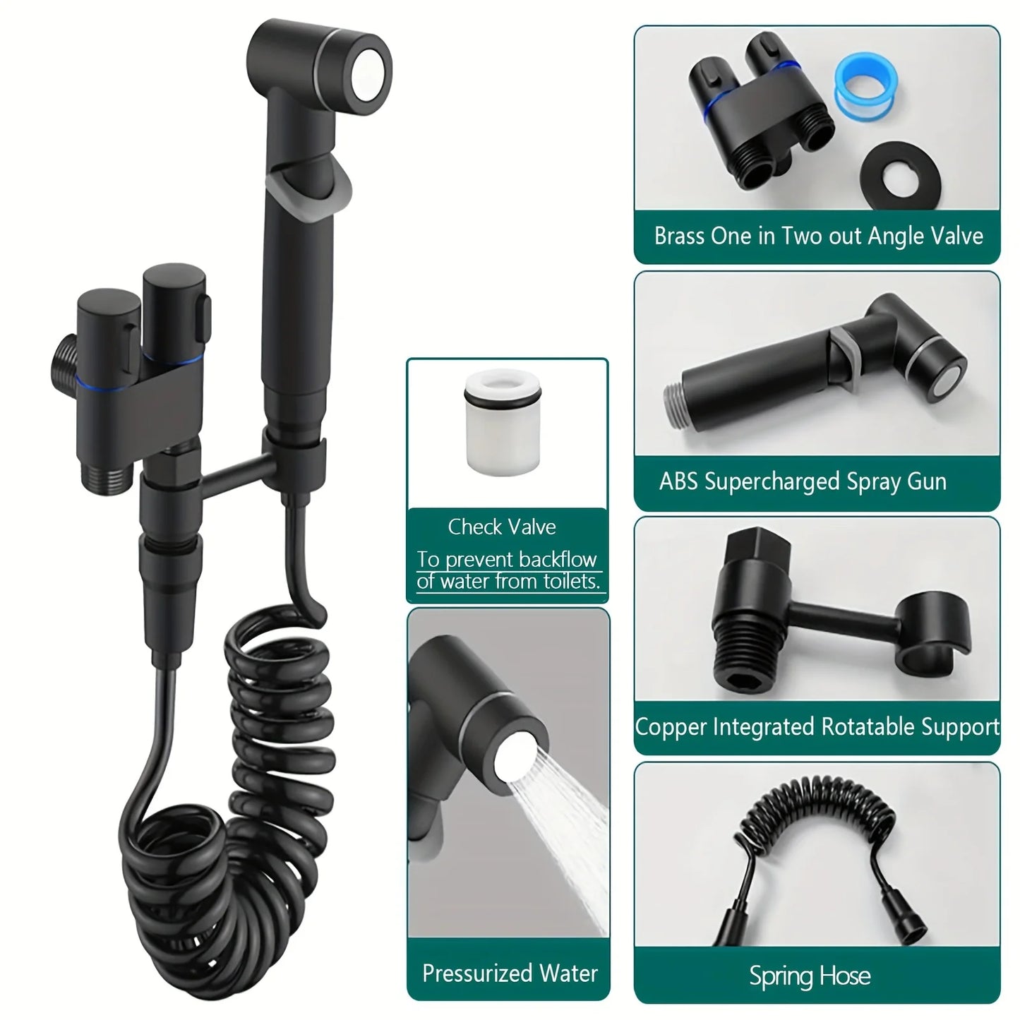 Premium Portable Bidet Sprayer Set with Adjustable Water Pressure for Modern Bathroom Bidet Toilet Use