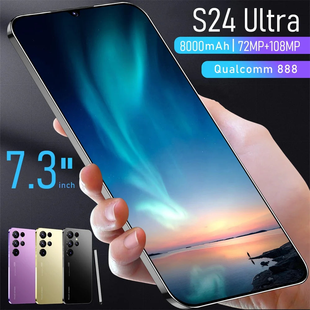 High Quality Original S24 Ultra 5G Smartphone 7.3 Inch 16GB+1TB 108MP Camera Android 13 Spanish Operating Factory Direct Sales