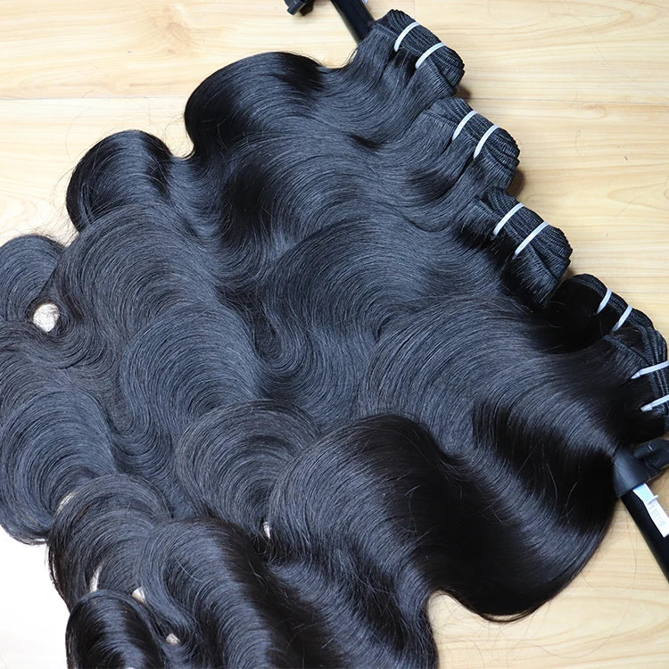 Virgin Cambodian Hair Bundles Natural Black Extension 100% Body Wave Human Hair Extensions Beauty Products for Women