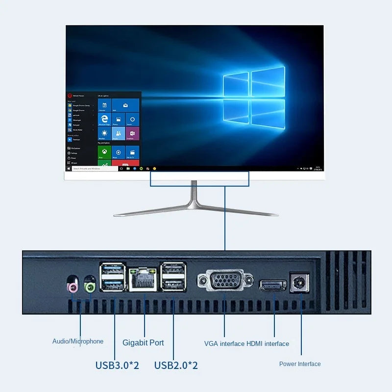 Factory New All-In-One 19''-23.8 Inch Desktop Computer with Optional 2-11th Gen Intel I5/I7/I3 SSD LCD IPS Quad DDR3 RAM