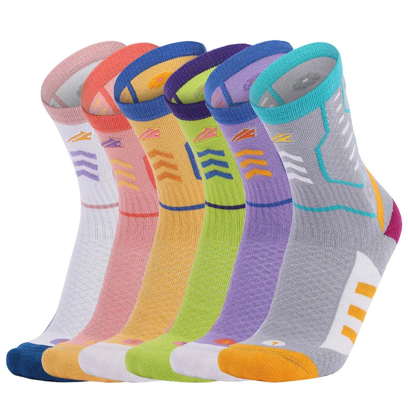 Women's Elite Adult Basketball Sports Socks Breathable Thick Towel Bottom Cushion Mid-Tube Crew Sock for Spring Season Wholesale