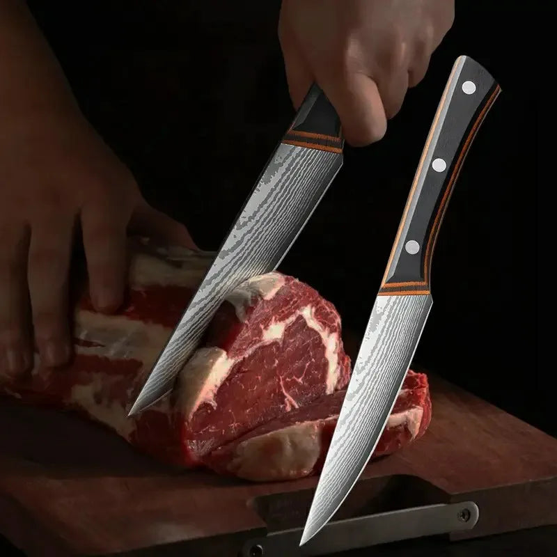 6 Pcs Custom Non-Stick Pattern Metal Blade Kitchen Slicer Knives Manufactory Company's Utility Fruit Knife