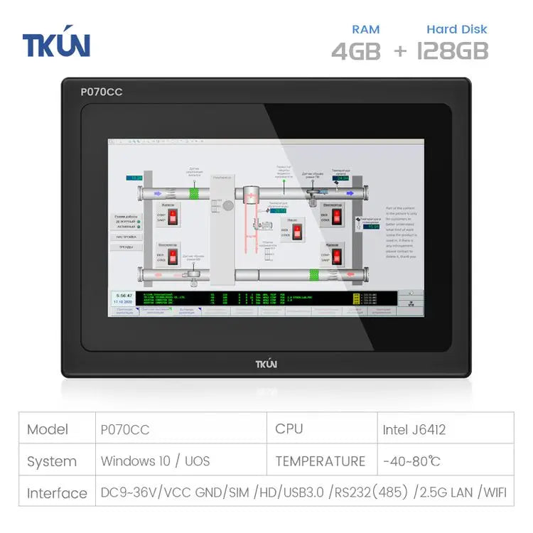 Factory Direct Sale P070CC 7-Inch Capacitive Touch All-In-One Win10 Industrial Panel PC Used SSD Hard Drive IPS LCD Display