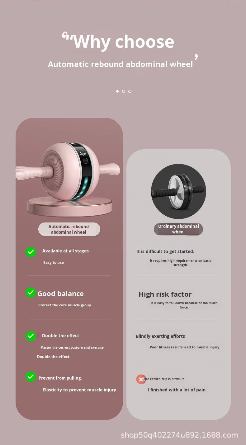 Automatic Intelligent Abdominal Muscle Roller Machine Home Fitness Exercise Equipment Rebound Abdominal Wheel for Male Plastic