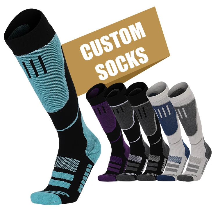 Comfortable Breathable Sport Sock Thick Terry Cushion Skiing Socks Long Warm Performance Snowboard Ski Socks