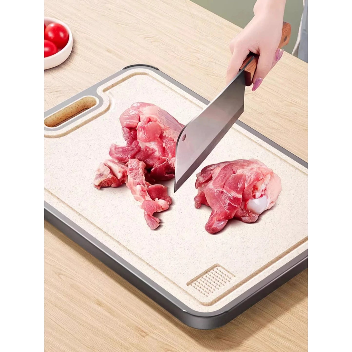 Top Quality Dishwasher Safe Thickened  Double Sided 304 Stainless Steel  Cutting Board for Meat Fruit Vegetable Bread