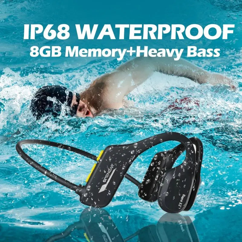 Starsky Open Ear Bone X2 Swimming Headphones IP68 Waterproof Mp3 Conduction Earphones for Sports Pool Beach