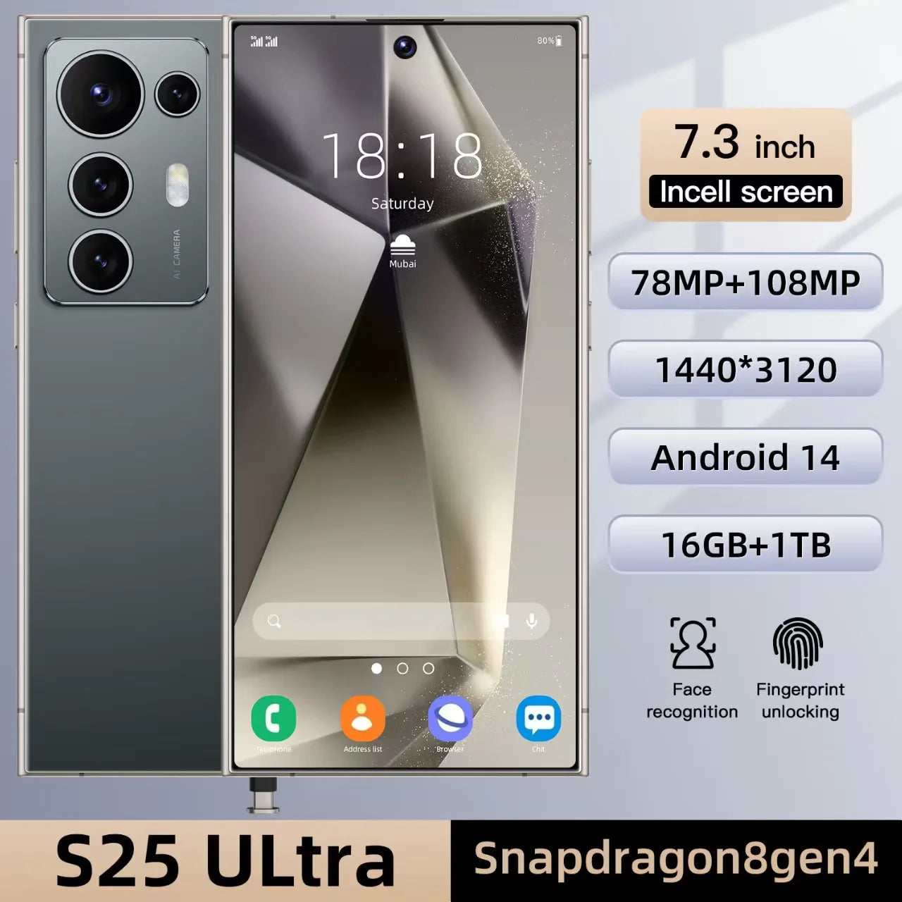 S25 Ultra 5G Smartphone Original Condition Guaranteed with Advanced Face Recognition