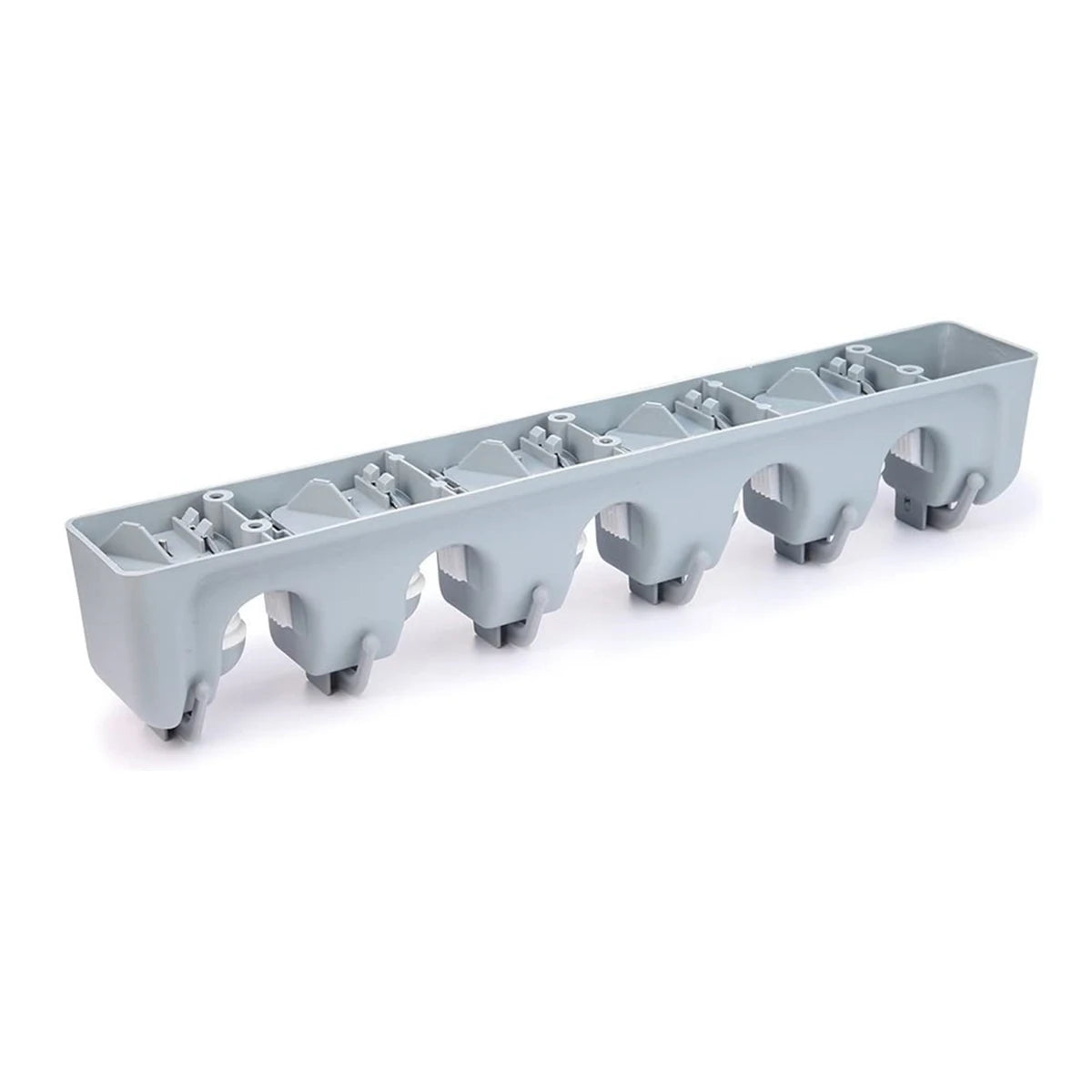 5 Position Wall Mounted Tool Organizer 6 Hooks Broom Mop Holder Tidy Organizer for Kitchen Living Room Garage & Bathroom