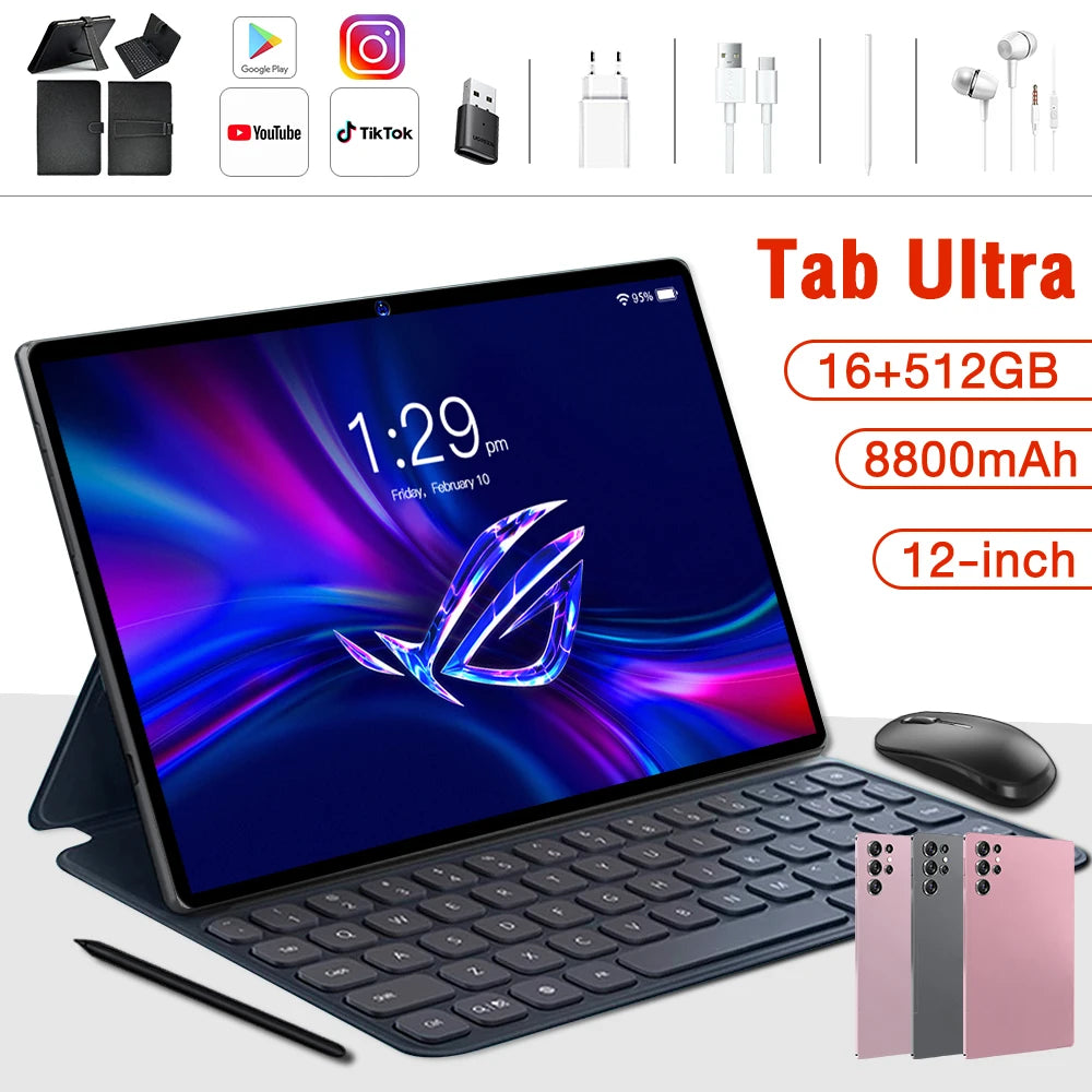 New Generation Tablet 12Inch Tab Ultra Android MTK 10 Core 5G & WIFI