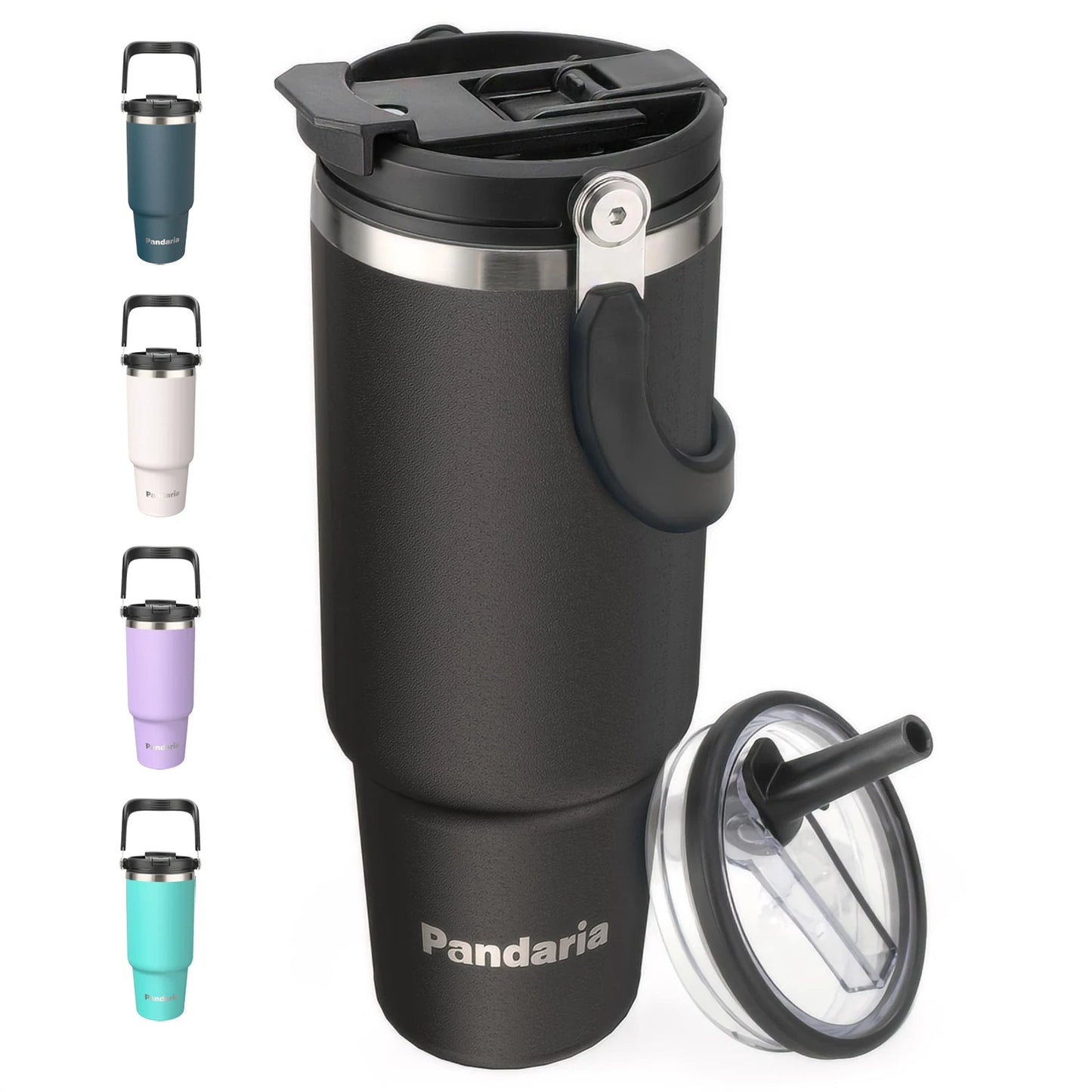 FBA Warehouse Ready Stock 40oz Powder Solid Color Coated Vacuum Insulated Tumbler With Handle and Lid