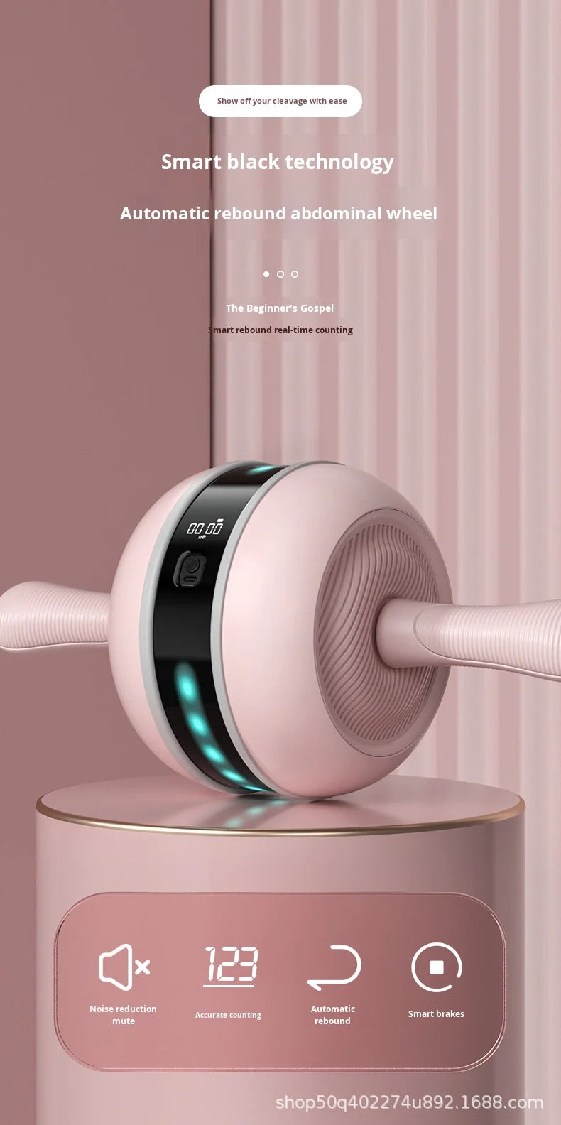 Automatic Intelligent Abdominal Muscle Roller Machine Home Fitness Exercise Equipment Rebound Abdominal Wheel for Male Plastic