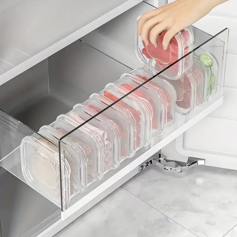 8/10pcs Refrigerator Meat Freezer Box, Fruit Vegetable Crisper, Dumpling Ginger Garlic Onion Containers, Fridge Organizer Set
