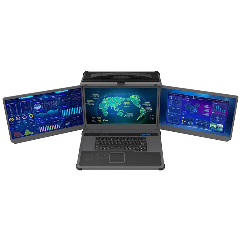 17.3 Inch Triple-screen Rugged All-in-one Industrial Laptop Support Win10/11 Linux System Rugged Notebook  Laptop Toughbook