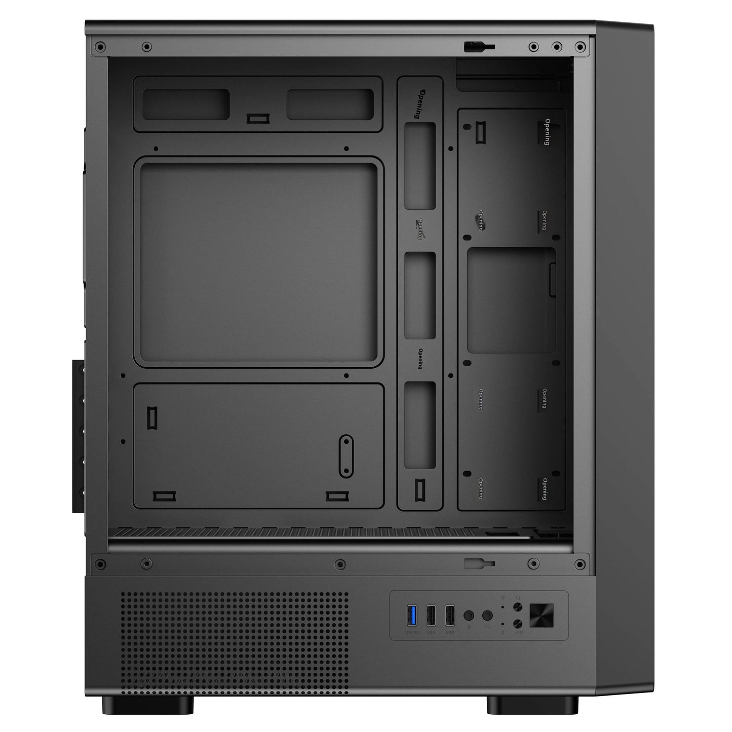 T10 Nine-Tailed Fox 240mm Water-Cooled Glass Side ATX/DIY Shell Matx Desktop Computer Case for Gaming Transparent Side for