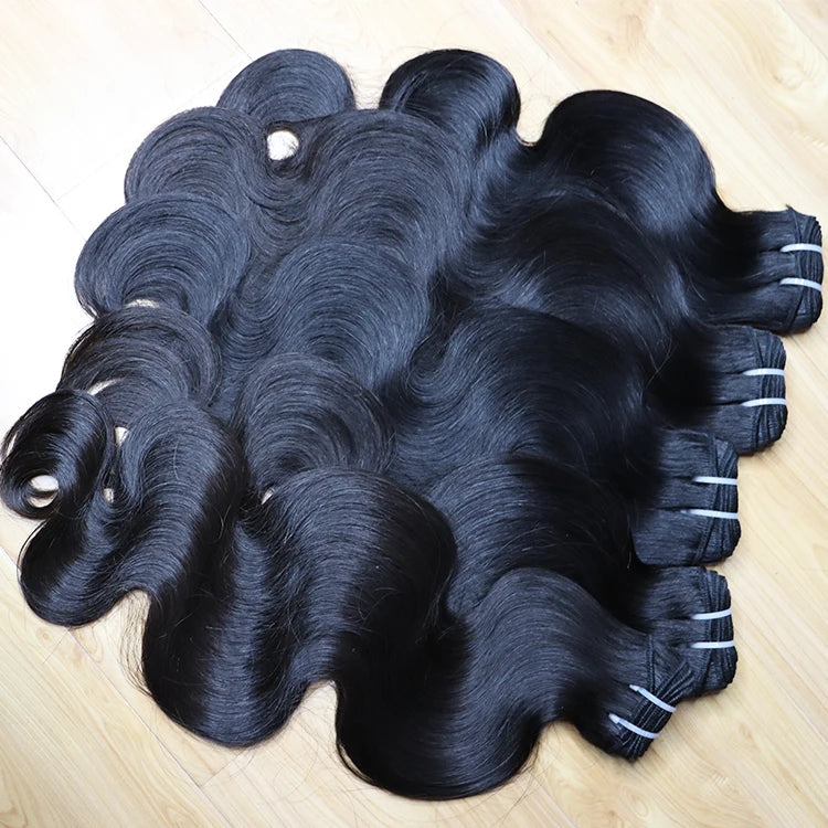 Virgin Cambodian Hair Bundles Natural Black Extension 100% Body Wave Human Hair Extensions Beauty Products for Women