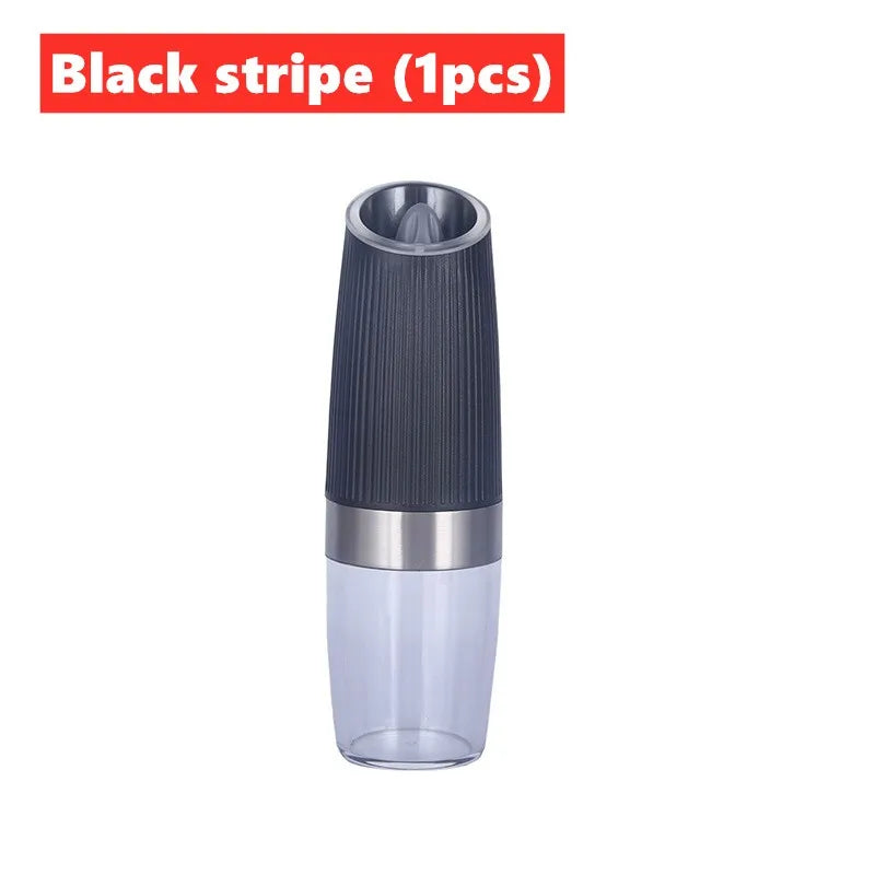 Electric Gravity Salt and Pepper Grinder Set Spice Jar Rechargeable Black Pepper Mill Grinder with Blue Light and Stand