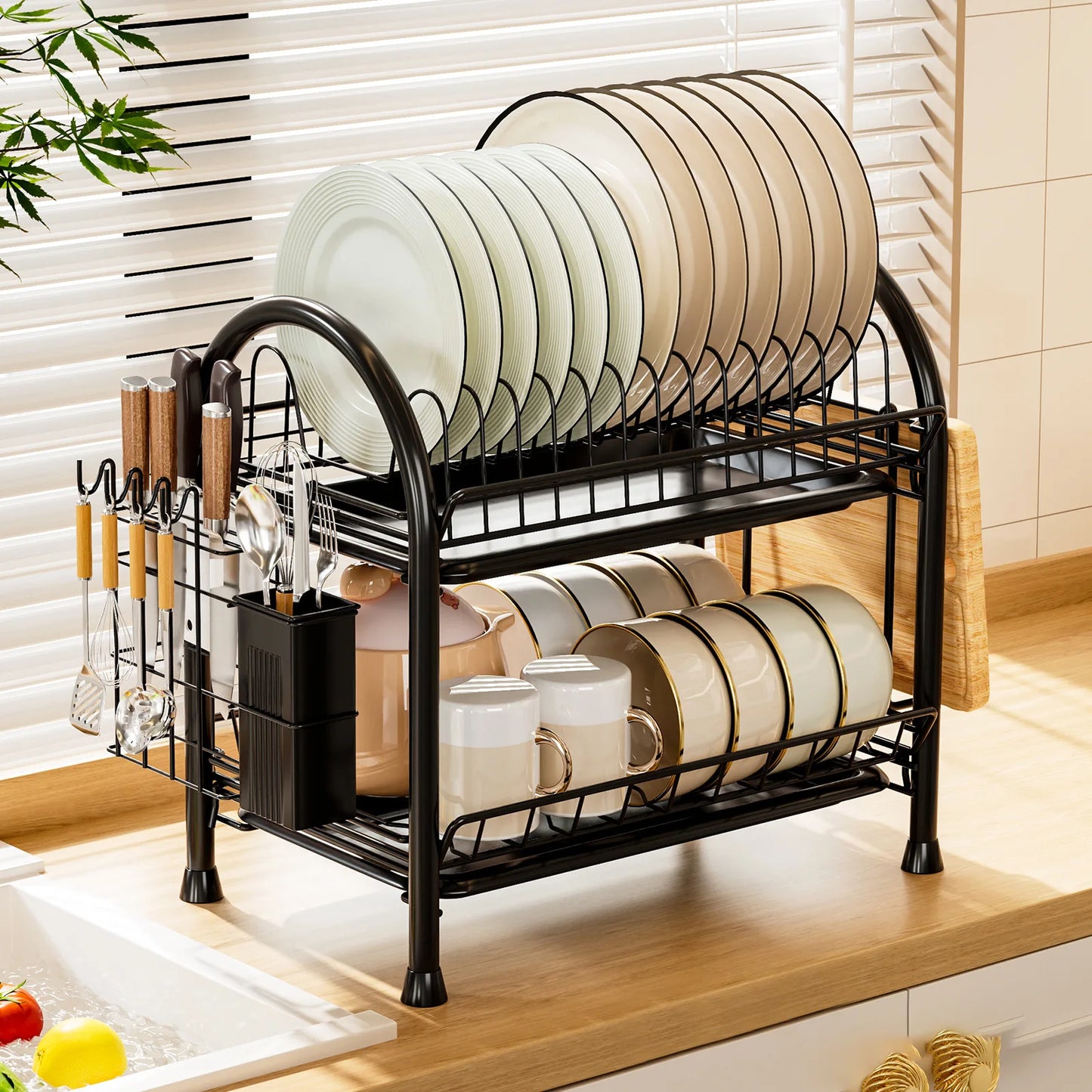 Multifunctional Kitchen Storage Rack Multi-Layer Bowl Chopsticks Drain Rack Plate Drying Bowl Rack Chopsticks Tube Boxed