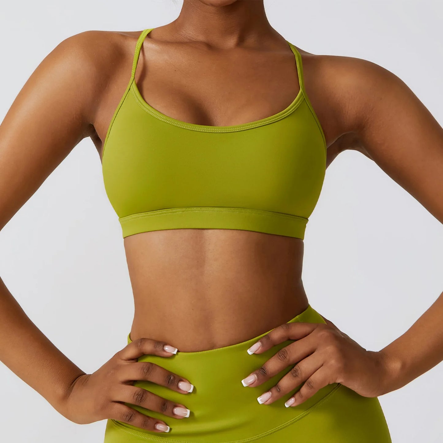 Conjunto de 3 Peças Fitness Feminino – Top Curto