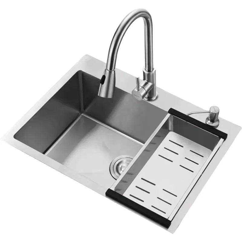 Modern 304 Stainless Steel Single Bowl Sink Anti-Rust Undermount Design for Kitchen & Restaurant