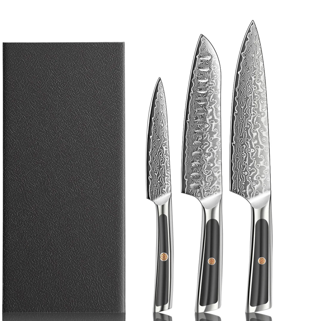 High-end Damascus Kitchen Knife Set Vegetables Fruit Slicer Chef Peeling Carving Sashimi Utility Paring Slicing Knives