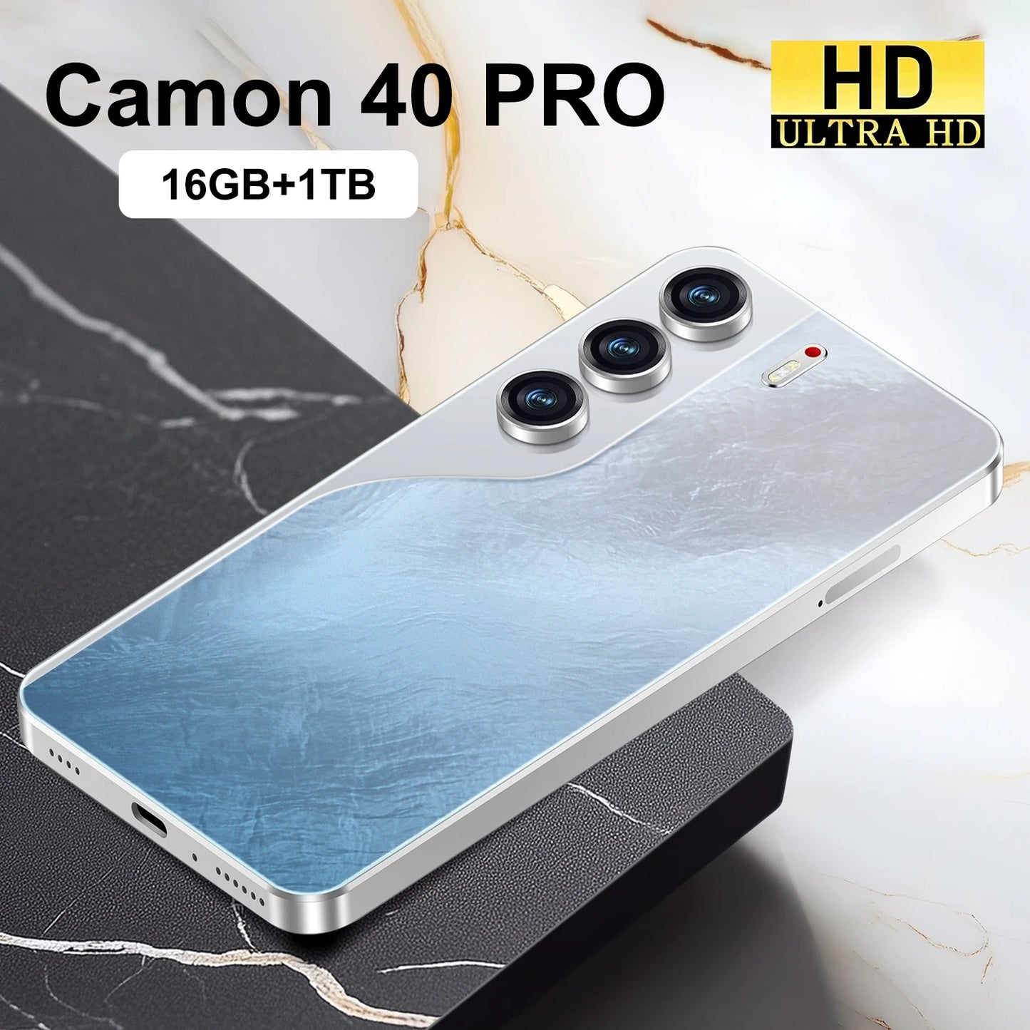 2025 New Camon 40 Pro Cellphone 16GB+1TB Smartphone Unlocked Dual Card 5G Phones 7.3inch HD Hd Screen Mobile Phones