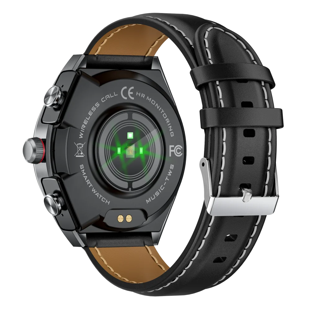 2025 New Best Smart Watch Leather Band with Earbuds 2 in 1 Headphones and Smartwatch Fitness Tracker with Heart Rate Monitor