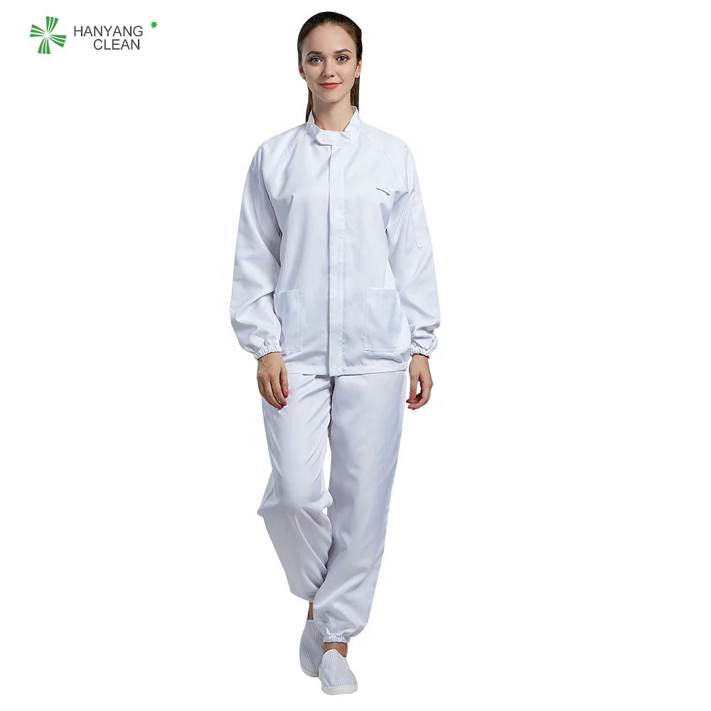 Cleanroom Lint Free Food Processing Uniform Clothes for Frozen Meats Oils Fats Edible Seafood Juices Fruit Vegetable Bread Cakes