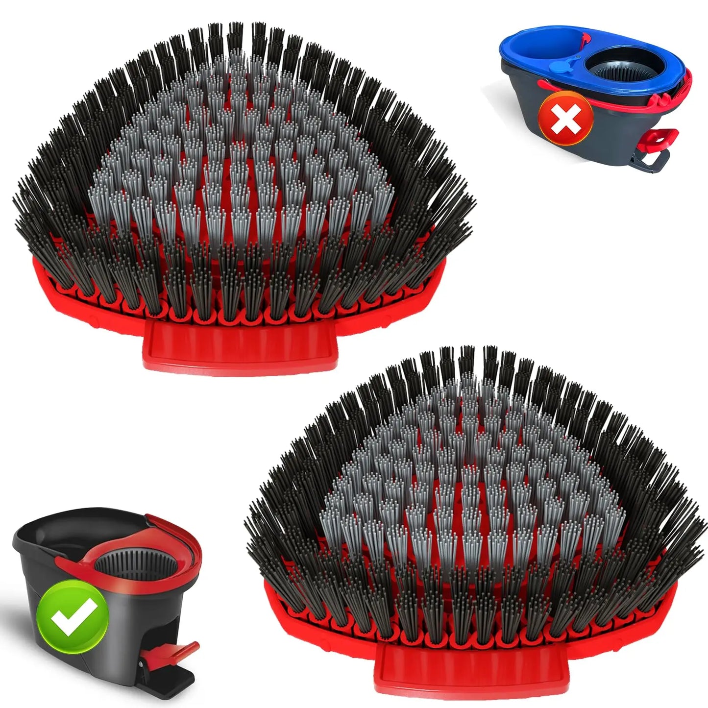 2PCS Non-Scratch Upgrade Floor Scrub Brush Heads for Multi-Surface Cleaning Tool for Vileda EasyWring Drop Shipping Available
