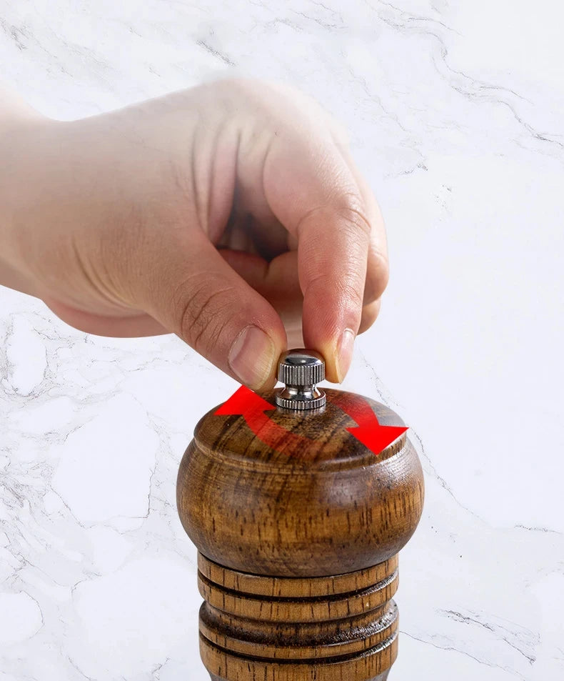Wooden Grinder Freshly Ground Black Pepper Grains Grinding Bottle Sea Salt Pepper Peppercorns Pepper Household Seasoning Bottle