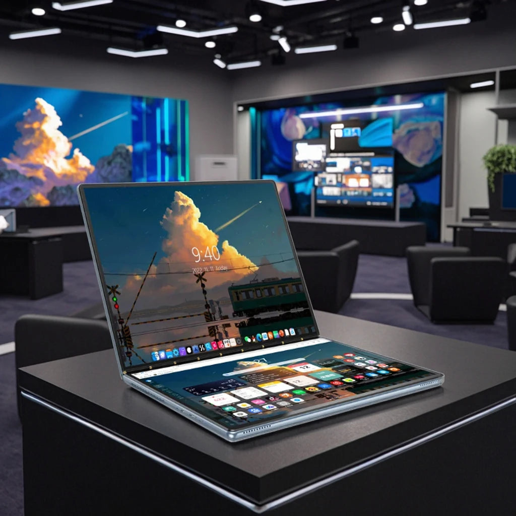 2024 14 Inch Dual Touch Screen Laptop N100 DDR5 16G 12Gen 9000 Battery  Laptop Pc