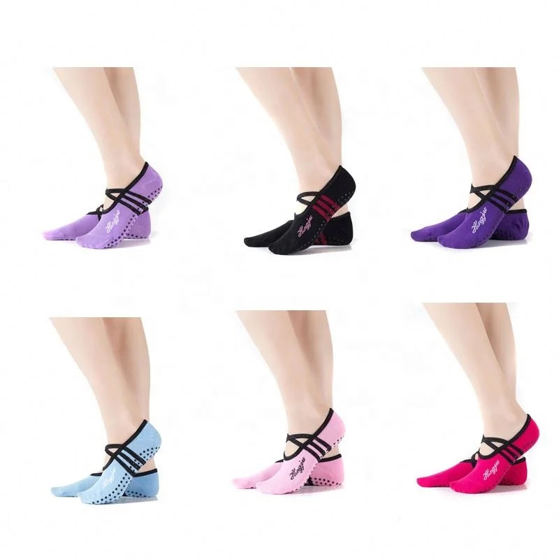 Factory Price Yoga Socks for Elegant Women Ballet Dance Barefoot Workout Cotton Socks