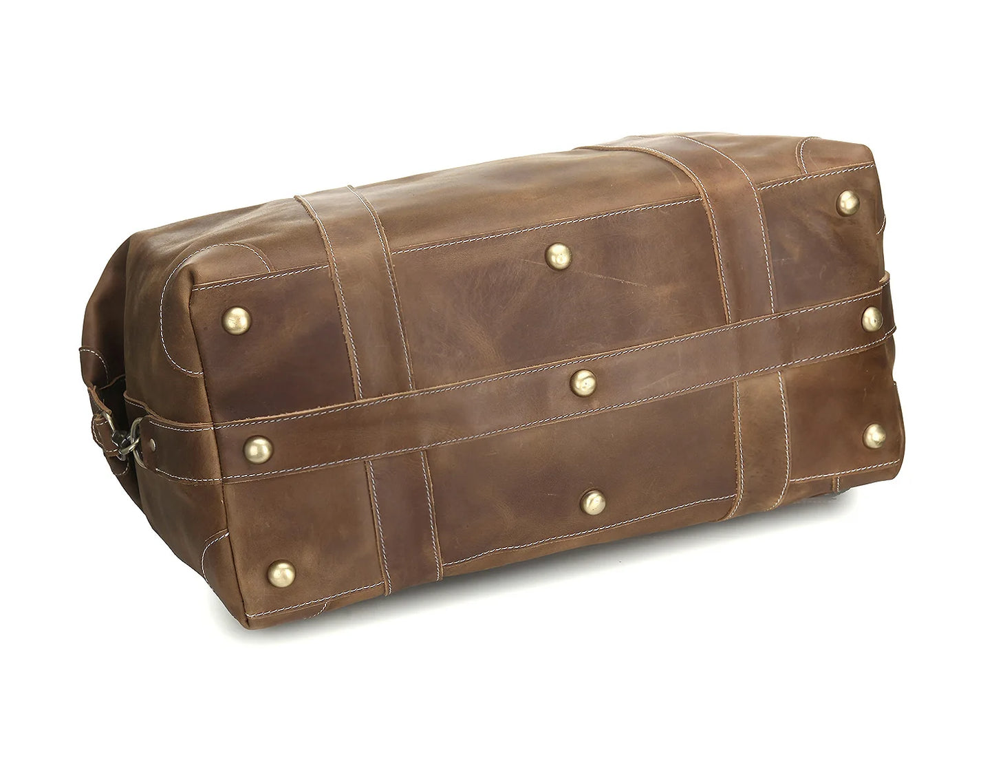 Vintage Leather Travel Bag Genuine Leather Holdall Leather Weekender Duffel Bag for Overnight