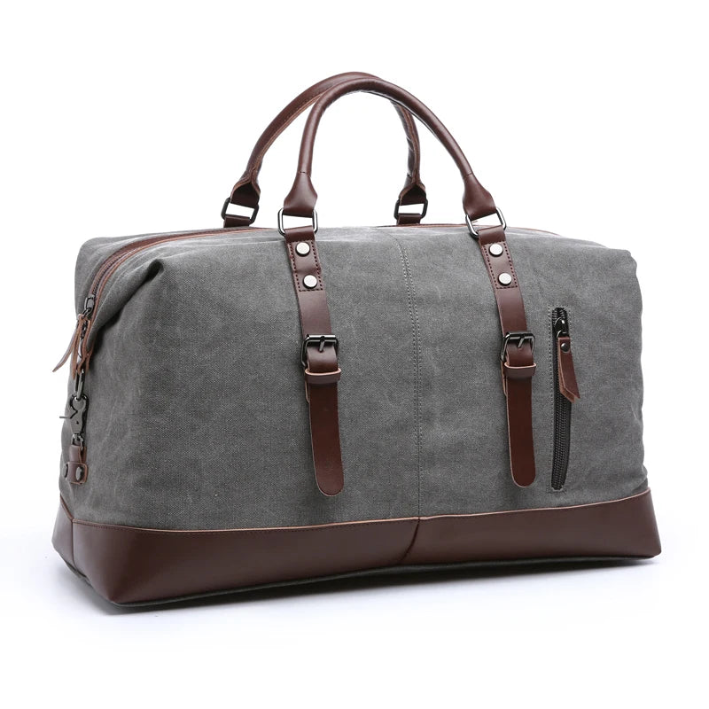 ZUOLUNDUO Large Canvas Weekender Duffle Bag with Shoe Compartment Gym Travel Fitness Sport Bag Gym Men