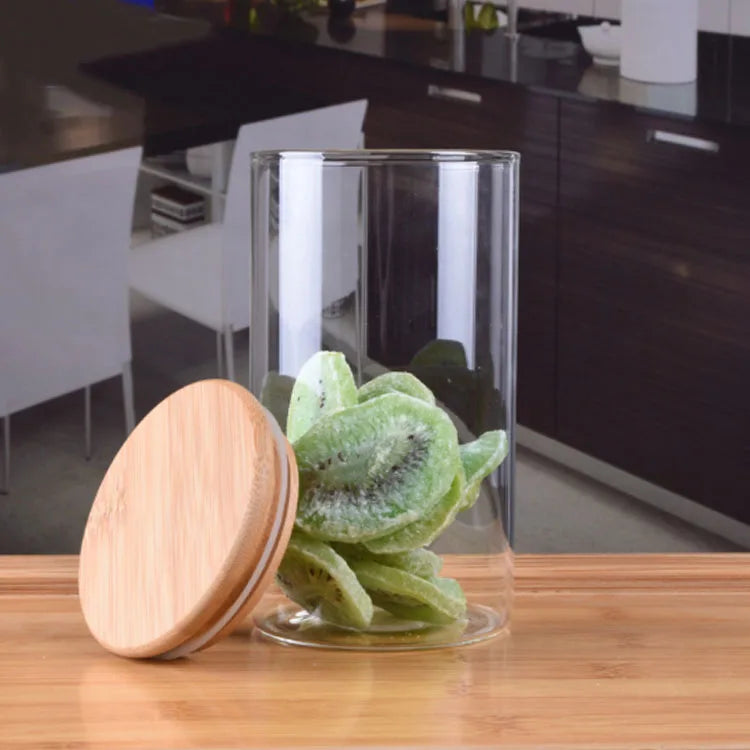 Airtight Glass Food Storage Jar with Bamboo Lid Eco Friendly Kitchen Container Tarro De Vidrio Hermético Pot En Verre Hermétique