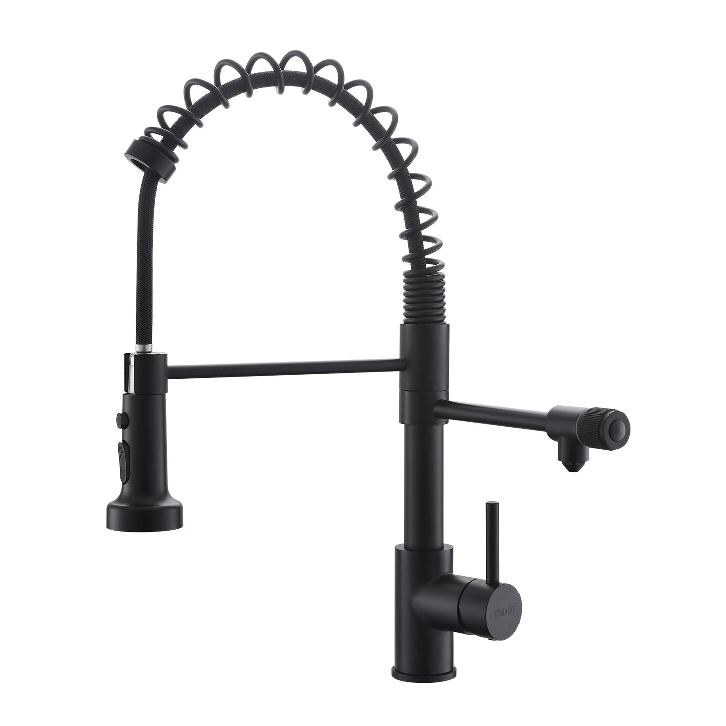 3 Way Spring Kitchen Faucet with Purified Water Filter Hot and Cold Water Black Kitchen Sink Mixer Tap Faucet Pull Down Sprayer