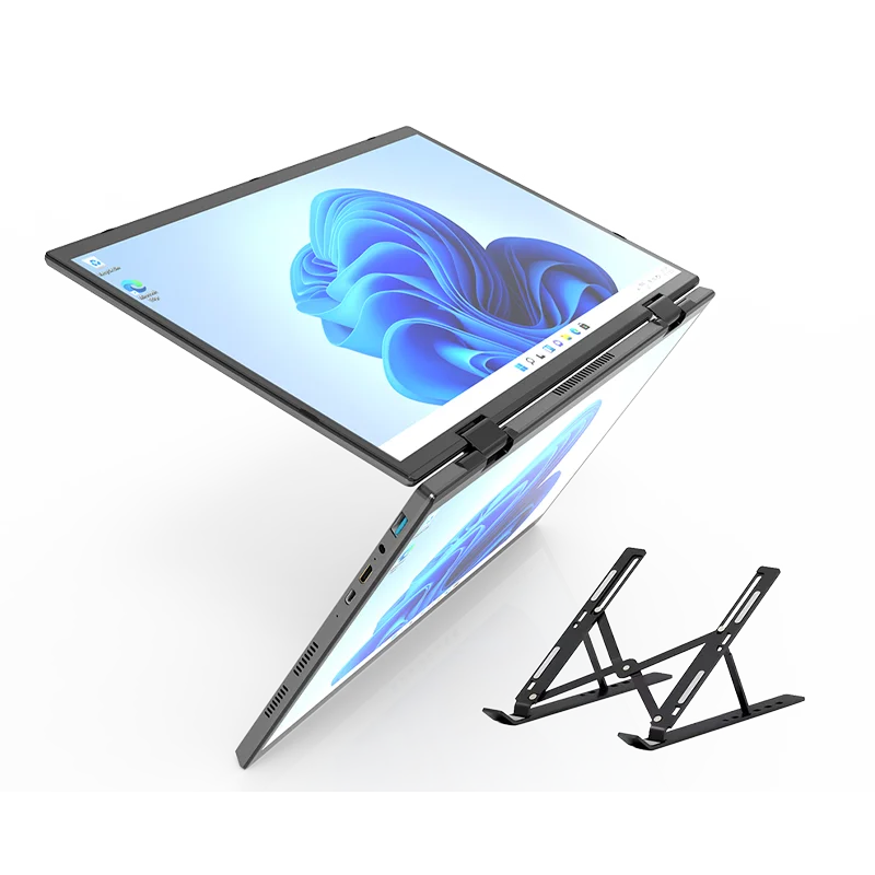 2025 Business New Laptop HL140D Dual Touch Control 14+14Inch 32GB RAM 1024GB ROM Quad-Core Four-Thread High Quality PC Computer