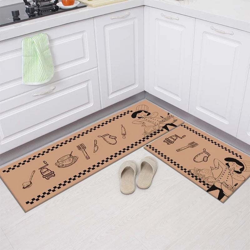 Quick Dry 2 Piece Set Anti Slip Diatomite Kitchen Carpet Washable Floor Mat Super Absorbent Stone Kitchen Mats