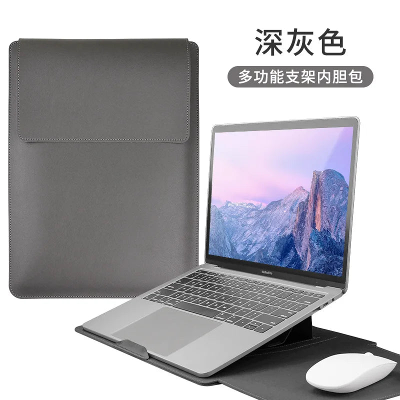 Factory Price 3 In1 Laptop Bag with Stand Mouse Pad for 11 12 13 14 15 16 Inches PU Leather Notebook Cover Laptop Sleeve Case