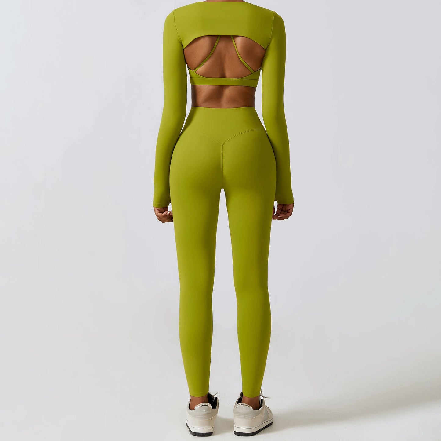 Conjunto de 3 Peças Fitness Feminino – Top Curto