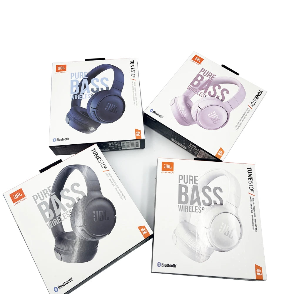 JBL TUNE 510BT Bluetooth Wireless Headphone Portable Gaming Sports Earphone with Mic T510bt Foldable Headset