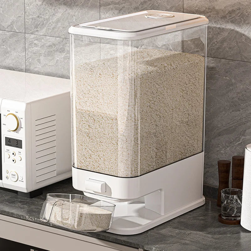 Large Capacity Press-Type Storage Box for Rice Flour Cereals Household Insect-Proof Moisture-Proof Food Grade Sealed Tank